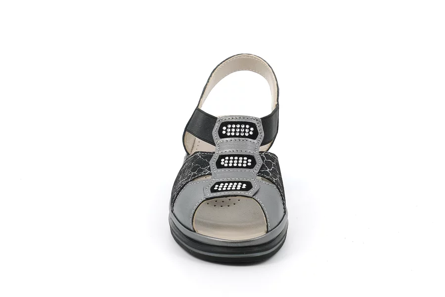 Comfort sandal in leather | ELOI SA2846 - ASFALTO | Grünland