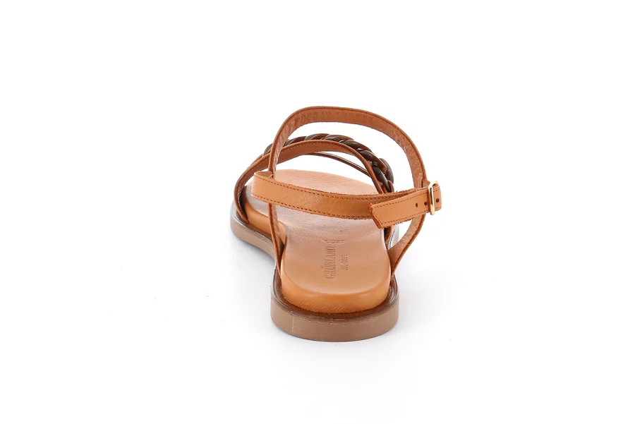 Sandale mit mehreren Riemen aus Leder | FEBE SA2854 - CUOIO-BRONZO | Grünland