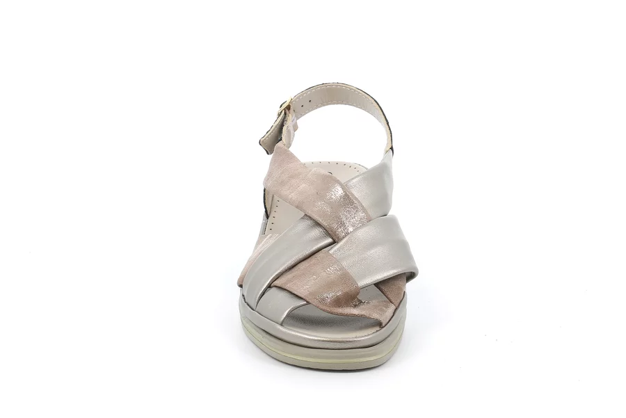 Komfort-Sandale aus Leder | ELOI SA6241 - TAUPE | Grünland