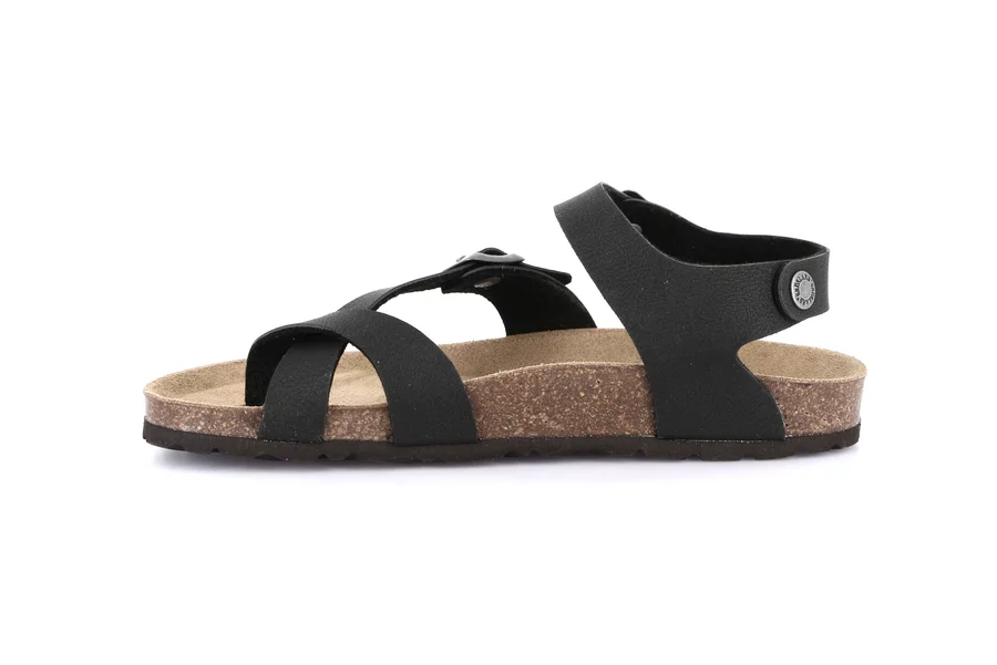 Flip-flop cork sandal | SARA  SB0004 - BLACK | Grünland