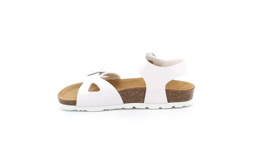 Kork-Sandale mit doppelter Schnalle | LUCE SB0018 - WEIß | Grünland Junior