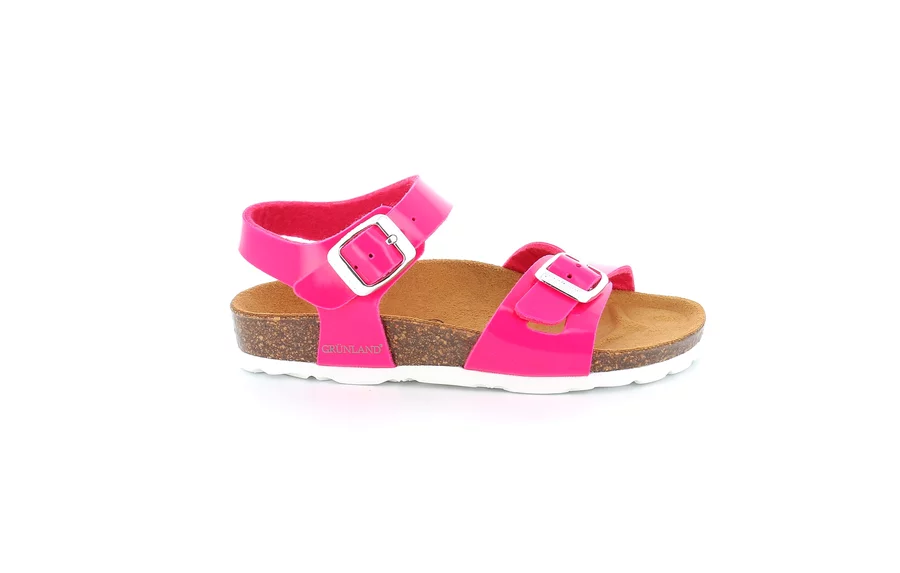 Double buckle cork sandal | LUCE SB0018 - FUXIA | Grünland Junior