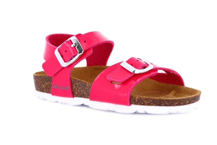 Kork-Sandale mit doppelter Schnalle | LUCE SB0018 - FUCHSIA | Grünland Junior