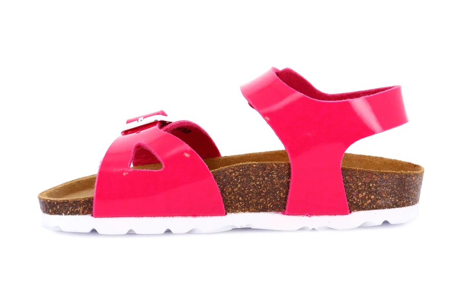 Double buckle cork sandal | LUCE SB0018 - FUXIA | Grünland Junior