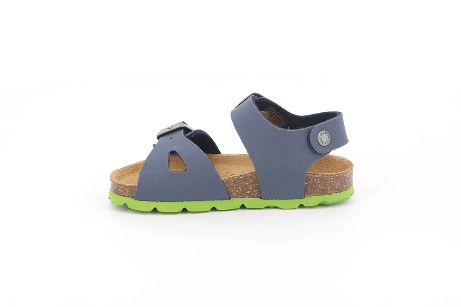 Sandalo due fibbie da bambino | ARIA SB0025 - BLU-LIME | Grünland Junior