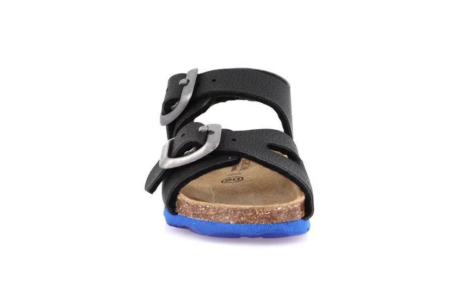 Sandal with two buckles for children | ARIA SB0025 - NERO-ROYAL | Grünland Junior