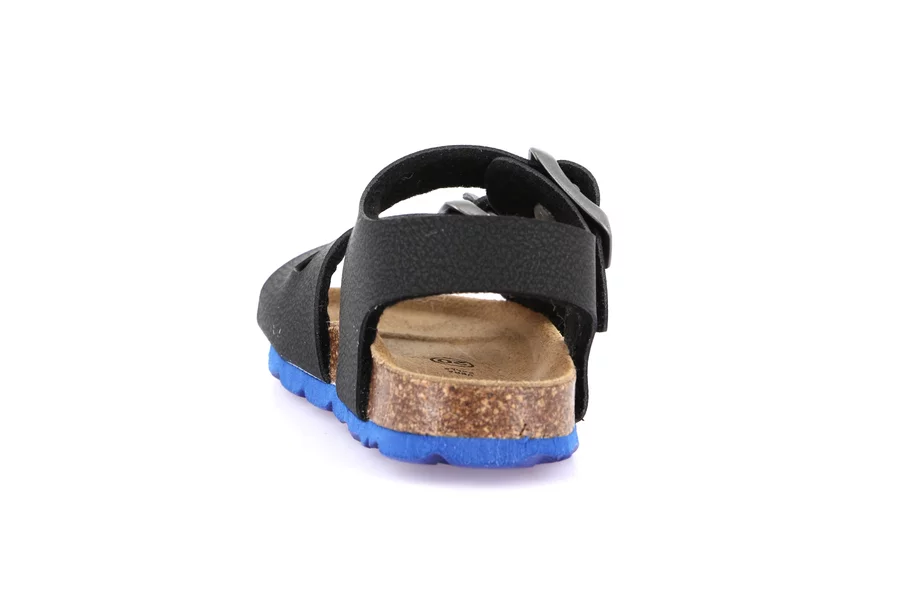 Sandal with two buckles for children | ARIA SB0025 - NERO-ROYAL | Grünland Junior