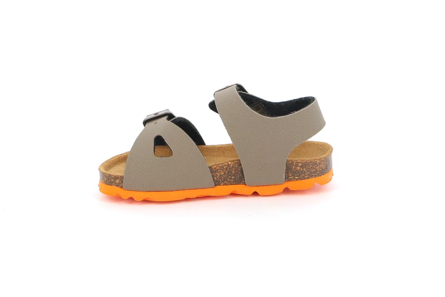 Sandalo due fibbie da bambino | ARIA SB0025 - TORTORA-ARANCIO | Grünland Junior