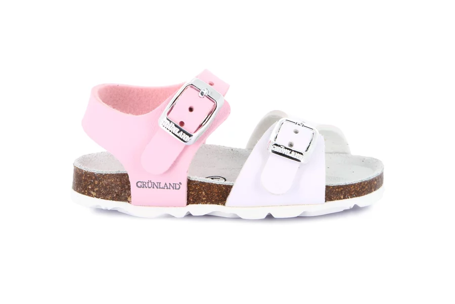 Sandalo in materiale riciclato | ARIA SB0027 - BIANCO-ROSA | Grünland Junior