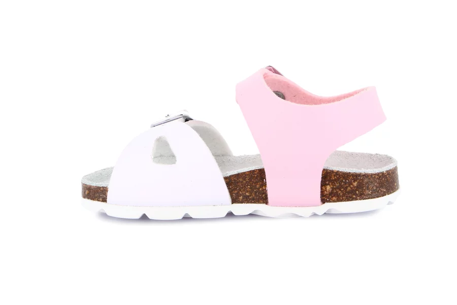 Sandal with recycled material | ARIA  SB0027 - BIANCO-ROSA | Grünland Junior