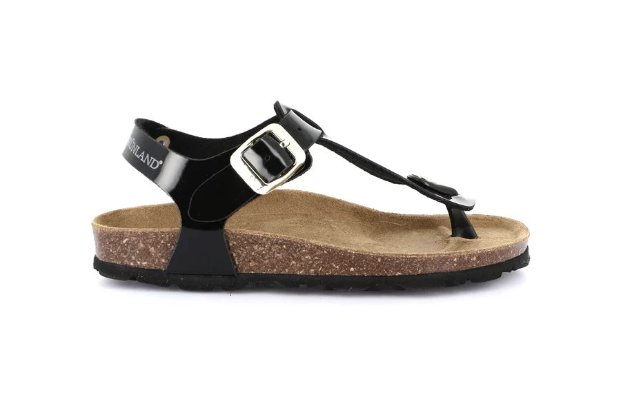 Sandalo infradito in sughero | LUCE SB0031 - NERO | Grünland Junior