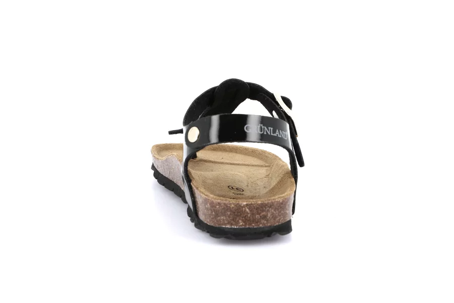 Cork Sandal Flip-Flop | LUCE SB0031 - BLACK | Grünland Junior