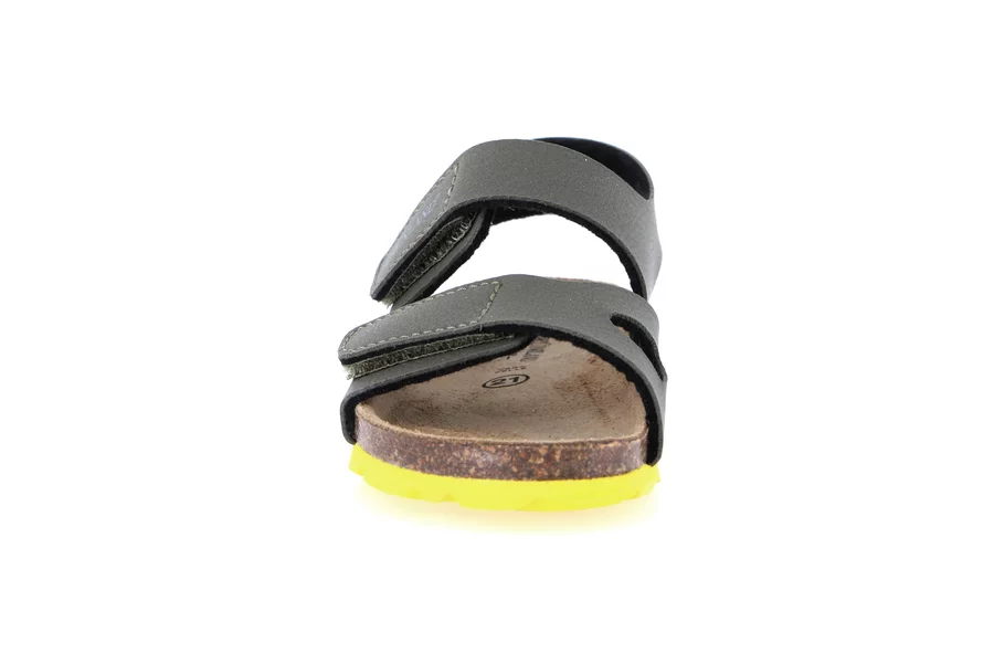 Child sandal with double tear closure | ARIA SB0094 - OLIVA-GIALLO | Grünland Junior