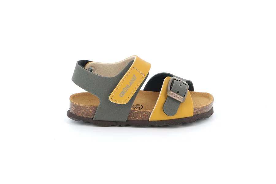 Sandale mit Klett- und Schnallenverschluss | ARIA SB0231 - OCRA-MIX | Grünland Junior