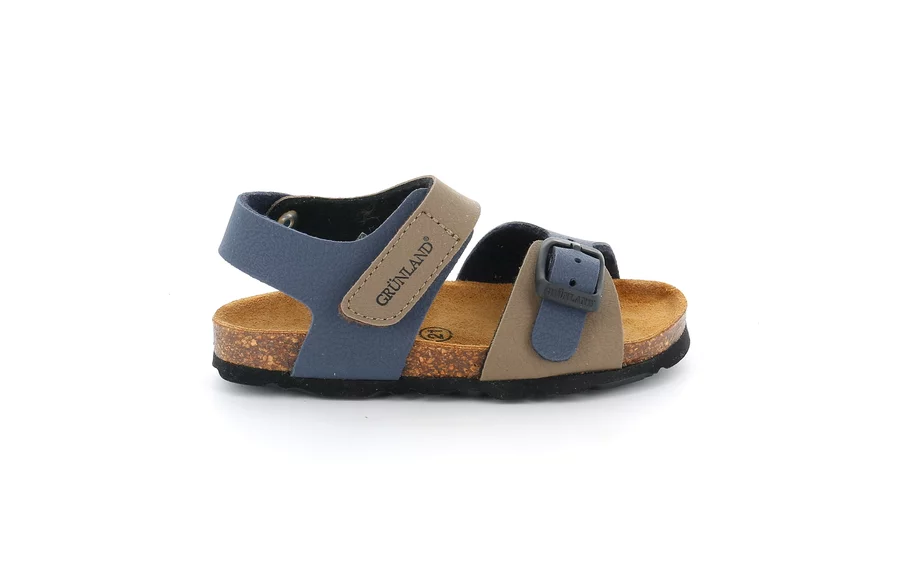 Sandale mit Klett- und Schnallenverschluss | ARIA SB0231 - TORTORA-MIX | Grünland Junior