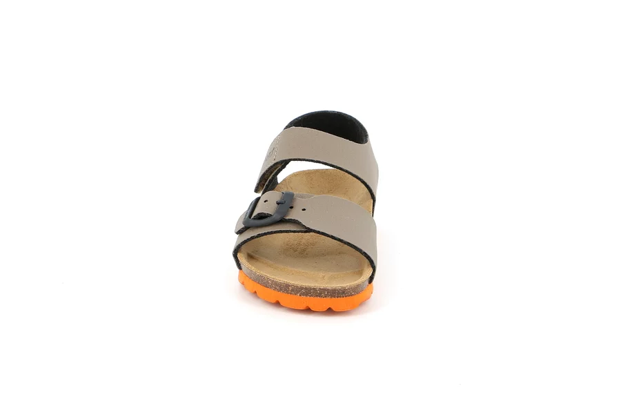 Classic baby-boy sandal SB0234 - TORTORA-ARANCIO | Grünland Junior