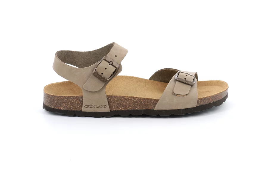 Sandalo basic in pelle | SARA SB0371 - KAKI | Grünland
