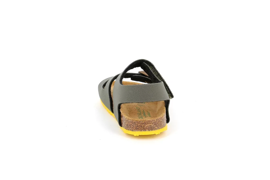 Sandalo in sughero AFRE SB0372 - OLIVA-GIALLO | Grünland Junior