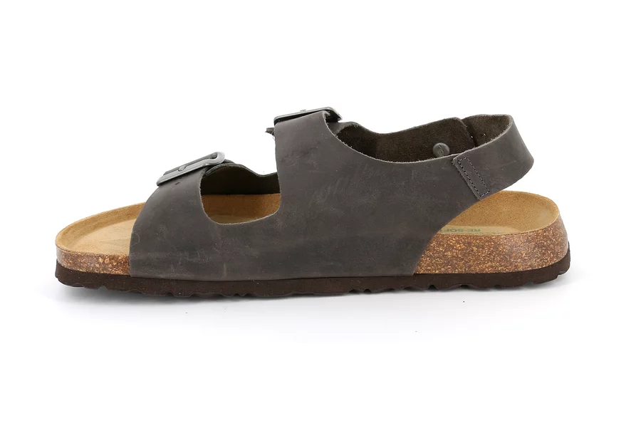 Sandal in genuine leather | BOBO SB0396 - ANTRACITE | Grünland