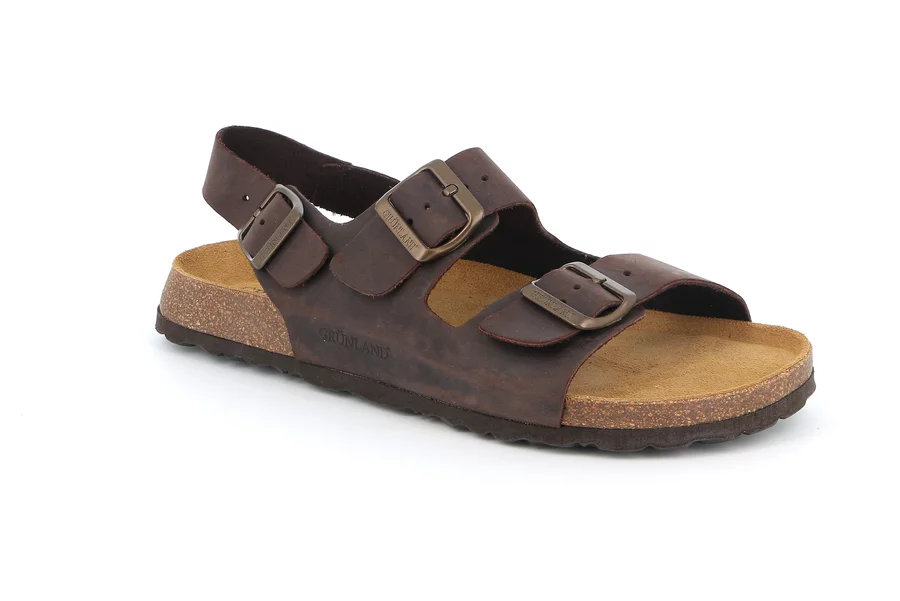 Sandal in genuine leather | BOBO SB0396 - MOGANO | Grünland