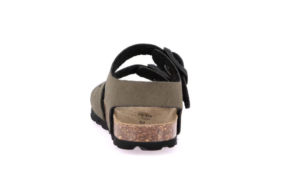 Sandale mit doppelter Schnalle | ARIA SB0634 - OLIVA | Grünland Junior