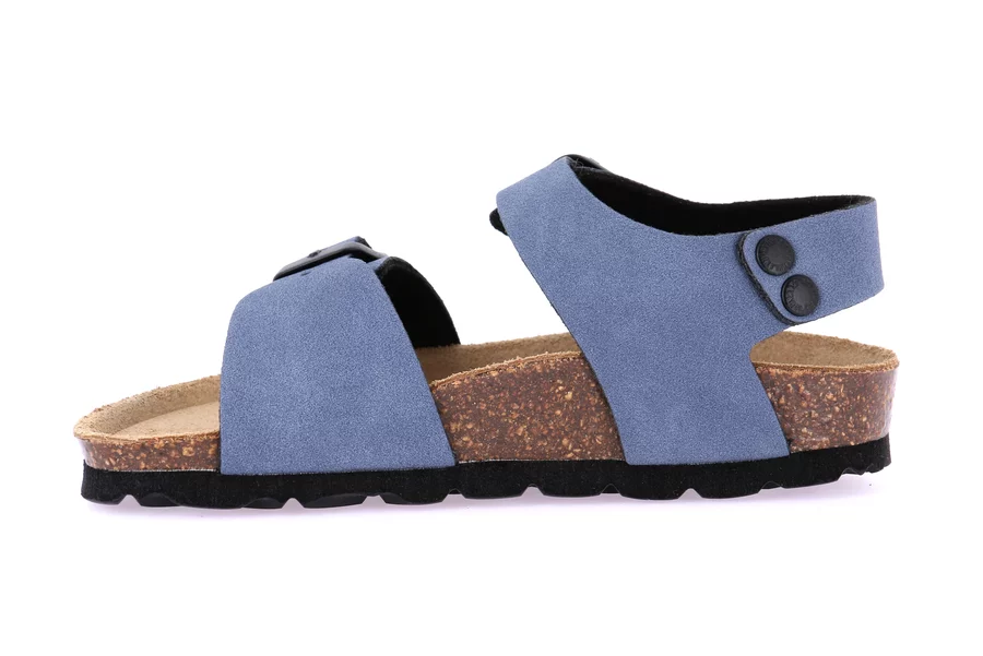 Sandalo doppia fibbia in eco-suede SB0635 - JEANS | Grünland Junior
