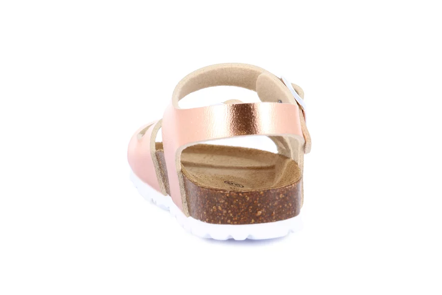 Sandalo perlato in sughero con doppia fibbia | LUCE SB0646 - CIPRIA | Grünland Junior