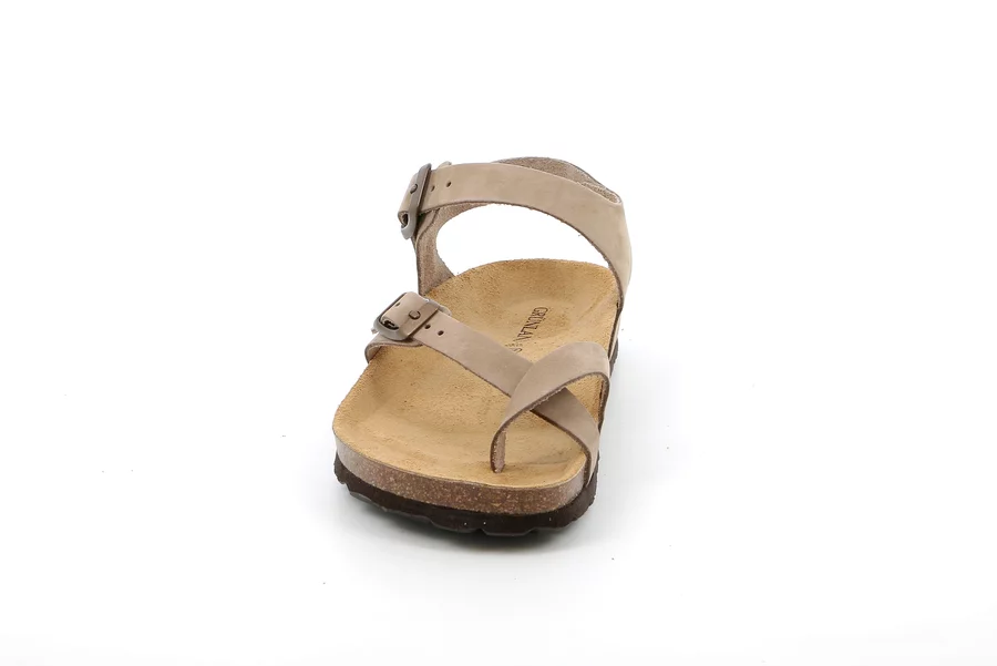Sandalo infrapollice da donna in pelle | SARA SB0917 - KAKI | Grünland