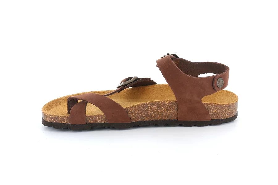 Women's flip-flop sandal in leather | SARA SB0917 - BROWN | Grünland