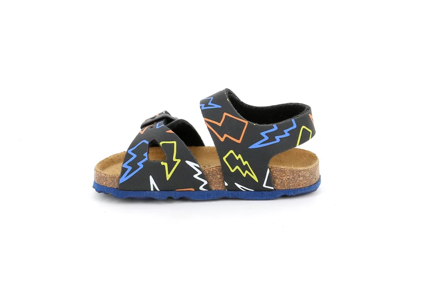 Sandaletto strappo-fibbia | ARIA SB0967 - NERO-MULTI | Grünland Junior