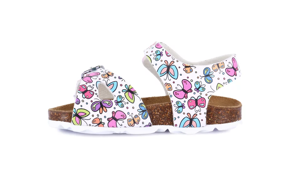 Sandaletto con fibbie in fantasia SB1110 - BIANCO-MULTI | Grünland Junior