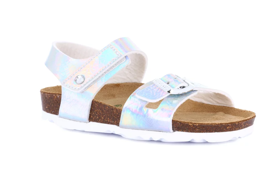 Iridescent sandal with hook-and-loop | LUCE SB1125 - IRIDESCENTE | Grünland Junior