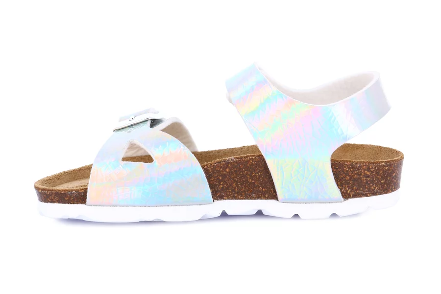 Iridescent sandal with hook-and-loop | LUCE SB1125 - IRIDESCENTE | Grünland Junior