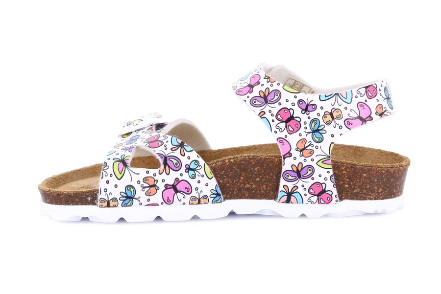 Sandaletto con farfalle | LUCE SB1128 - BIANCO-MULTI | Grünland Junior