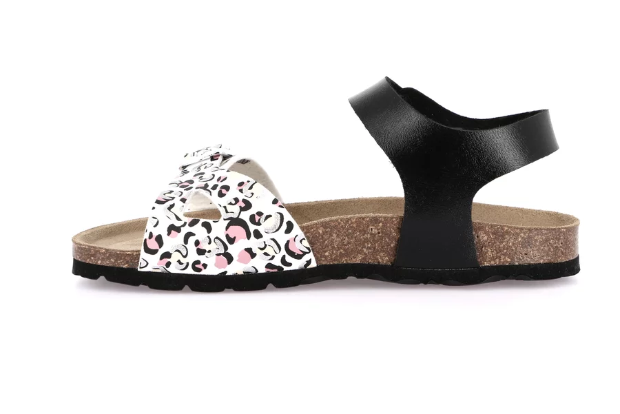 Sandalo bimba in fantasia animalier SB1132 - NERO-MULTI | Grünland Junior