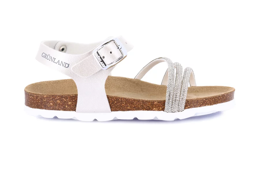 Sandaletto con tubicini glitter | LUCE SB1135 - PERLA | Grünland Junior