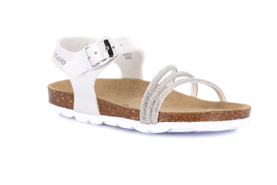 Sandaletto con tubicini glitter | LUCE SB1135 - PERLA | Grünland Junior