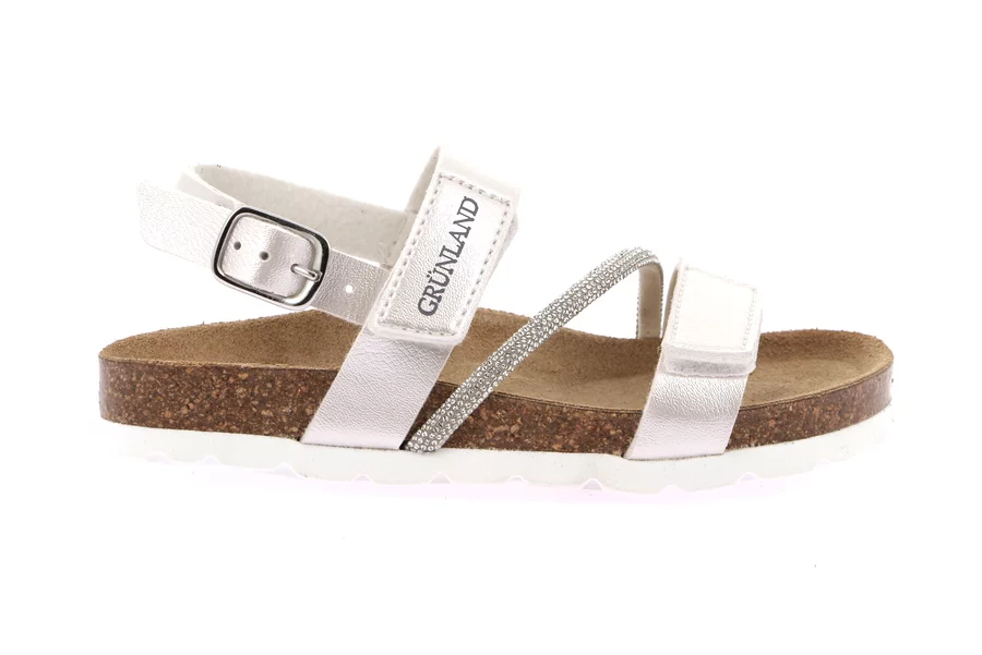 Sandalo con doppio strappo e tubicini SB1136 - PERLA | Grünland Junior