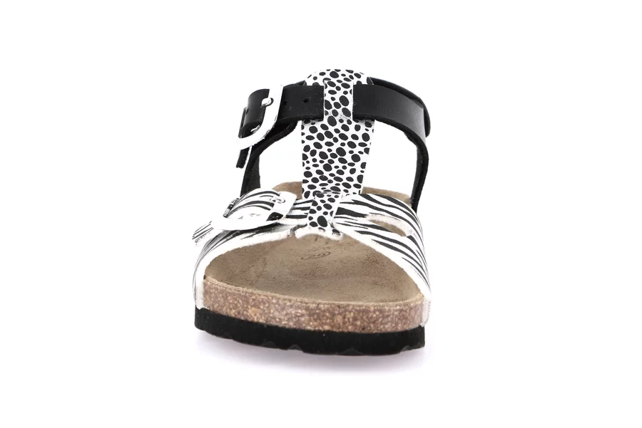 Sandalo t-bar animalier | LUCE SB1138 - ARGENTO-MULTI | Grünland Junior