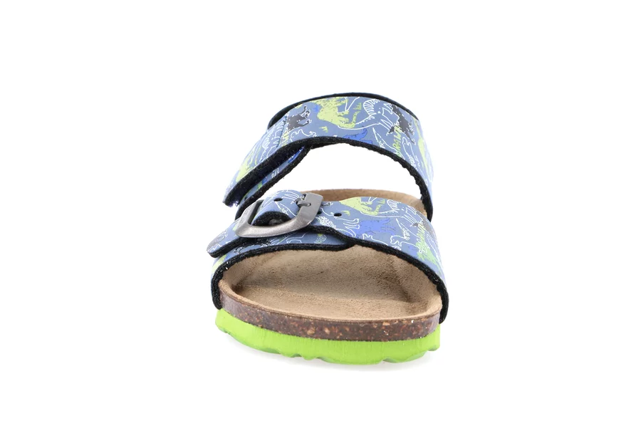 Boy's sandal with hook-and-loop and dinosaurs SB1158 - JEANS | Grünland Junior