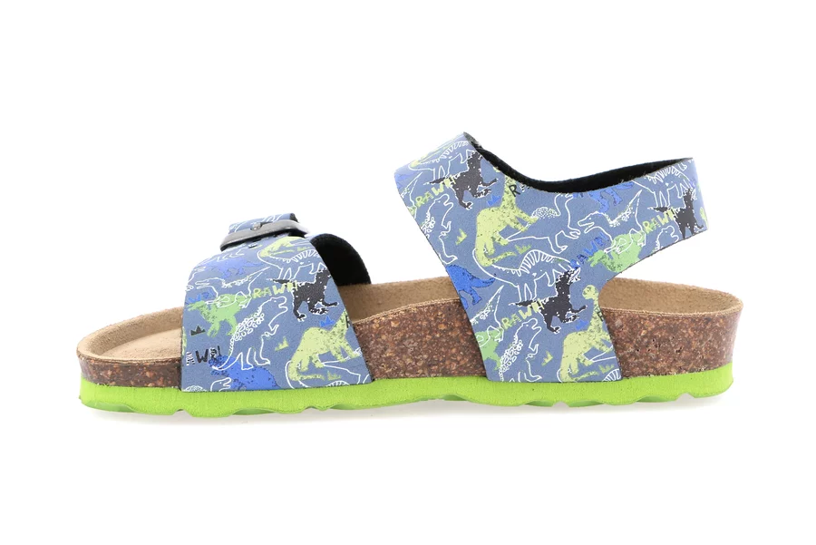 Boy's sandal with hook-and-loop and dinosaurs SB1158 - JEANS | Grünland Junior