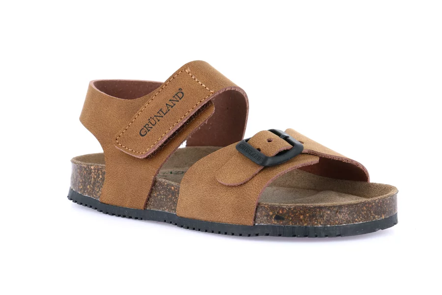 Sandal with hook-and-loop | META SB1162 - CUOIO | Grünland Junior