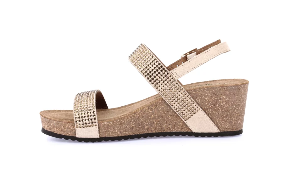 Sandalo con zeppa in sughero | ERSI SB1174 - BEIGE | Grünland