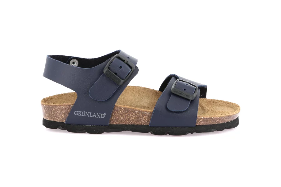 Sandalo in sughero a due fibbie | LUCE SB1206 - BLU | Grünland Junior