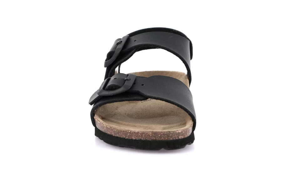 Sandal in Natural Cork | LUCE SB1206 - BLACK | Grünland Junior