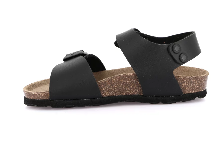 Sandal in Natural Cork | LUCE SB1206 - BLACK | Grünland Junior