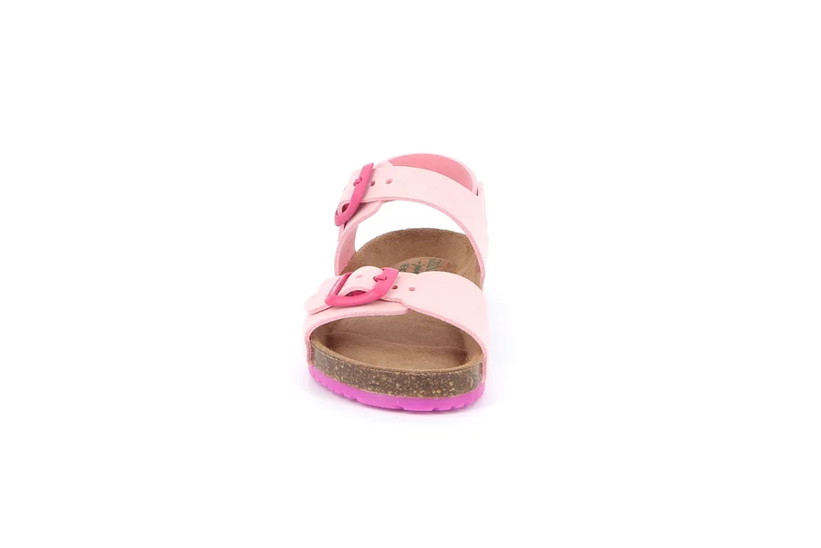 Cork sandal with two buckles | META SB1329 - ROSA-FUXIA | Grünland Junior