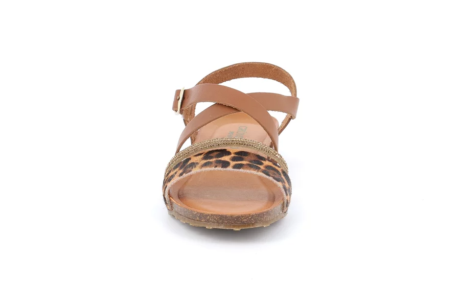 Sandalo SAPP con fantasia animalier SB1352 - CUOIO-MULTI | Grünland