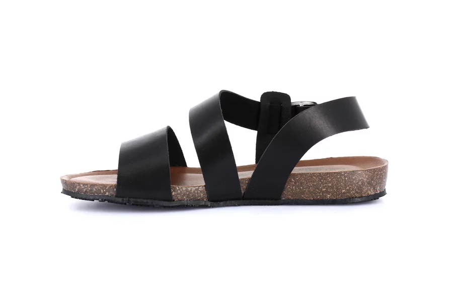 Basic leather sandal  SB1355 - BLACK | Grünland