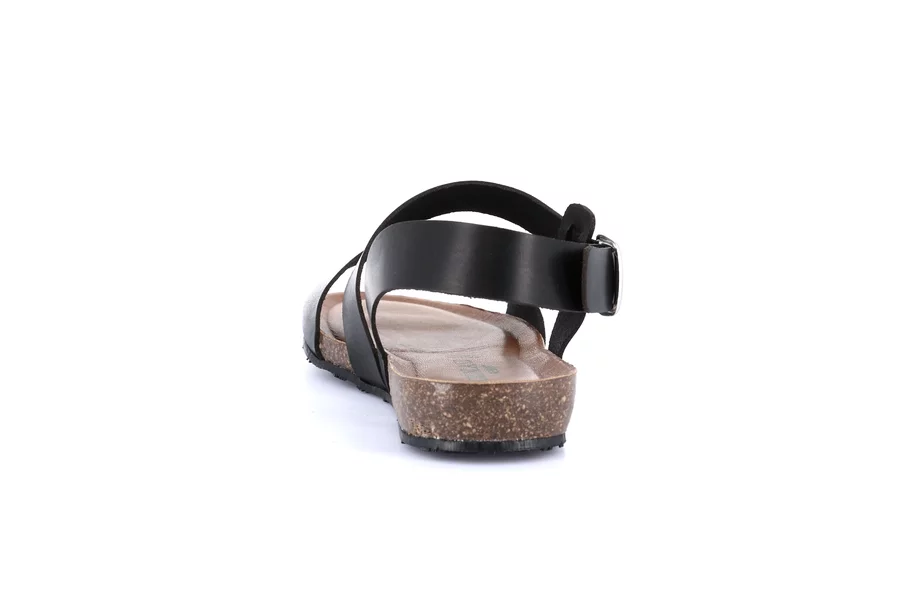 Basic leather sandal  SB1355 - BLACK | Grünland